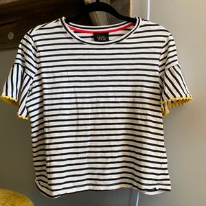 Navy & White stripe Crop top